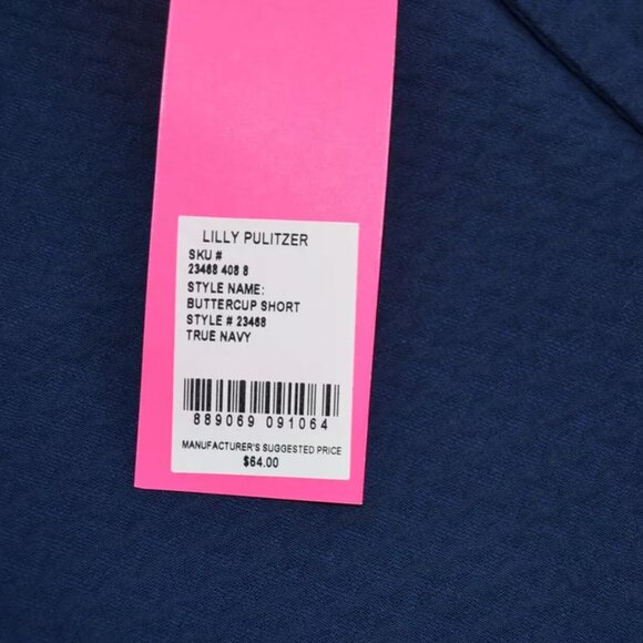 Lilly Pulitzer Buttercup model scalloped shorts true navy size 8 brand new tags - Picture 7 of 8